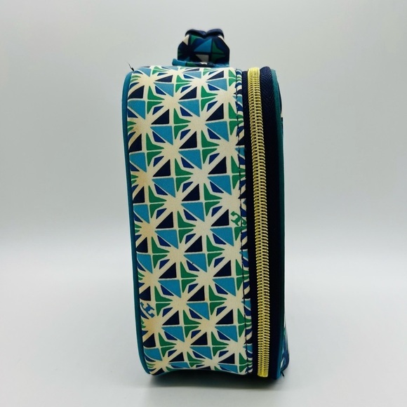 TORY BURCH TARGET BLUE GEOMETRIC STYLE ZIPPERED LUNCHBOX - Picture 5 of 15